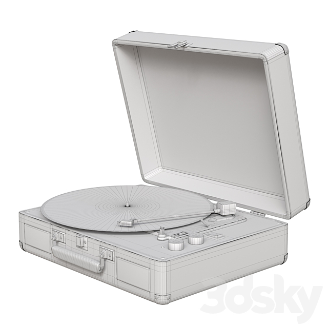 Cream Crosley Cruiser Vinyl Turntable 3DS Max Model - thumbnail 6