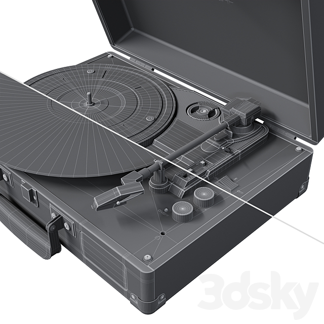 Crosley Cruiser Deluxe Portable Vinyl Player 3DS Max Model - thumbnail 5