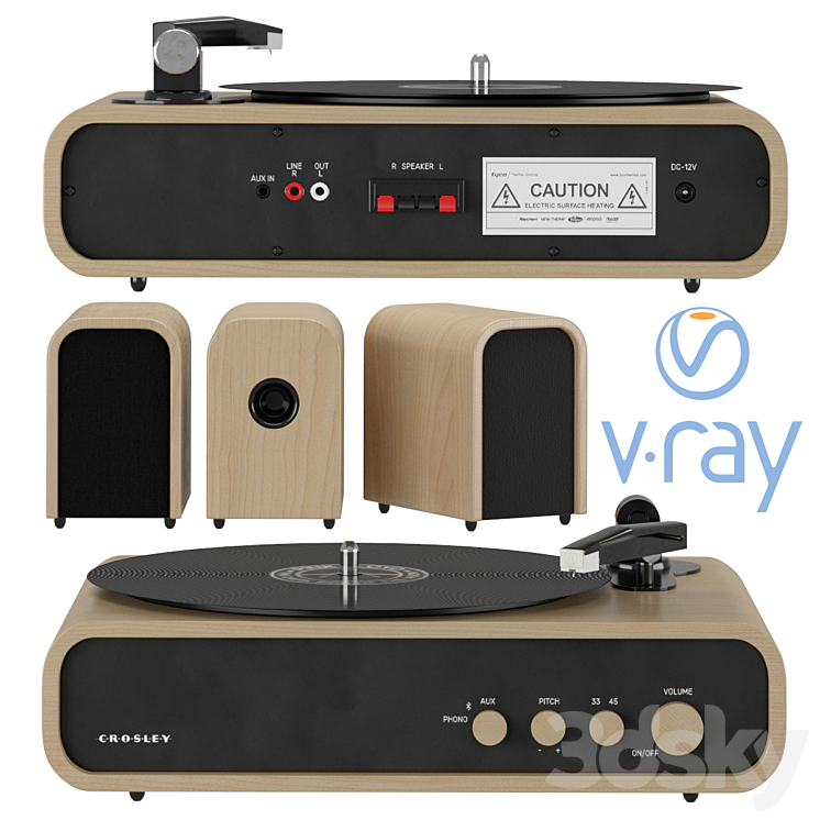 Crosley GIG Vinyl Player 3DS Max - thumbnail 2