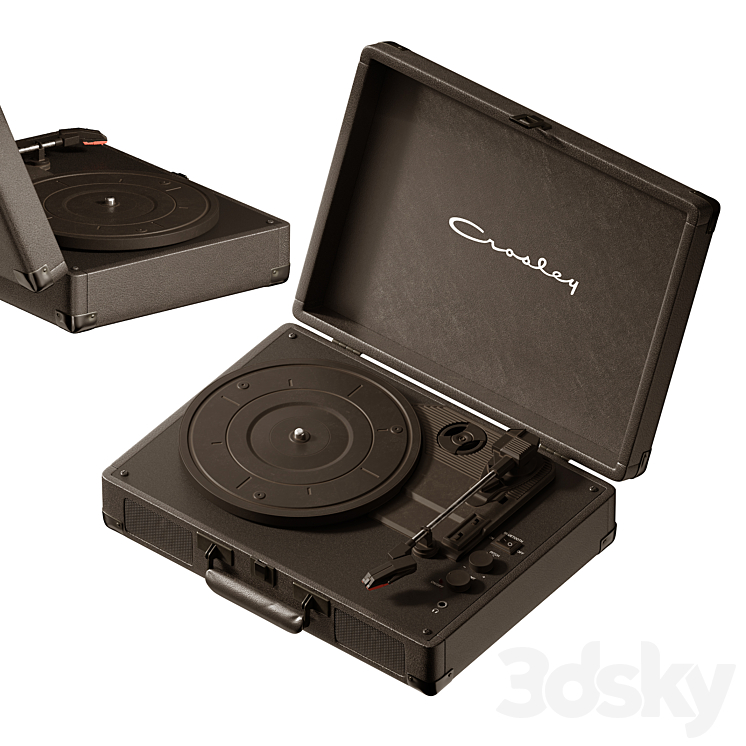 Crosley UO Exclusive Black Star Cruiser Bluetooth Record Player 3DS Max - thumbnail 2