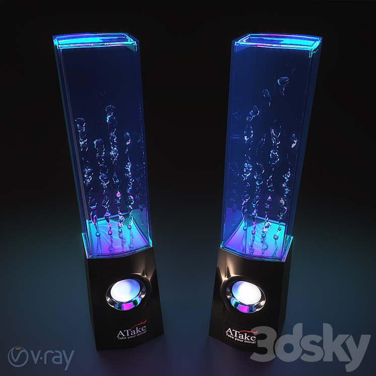 Dancing Water Speakers 3DS Max - thumbnail 1