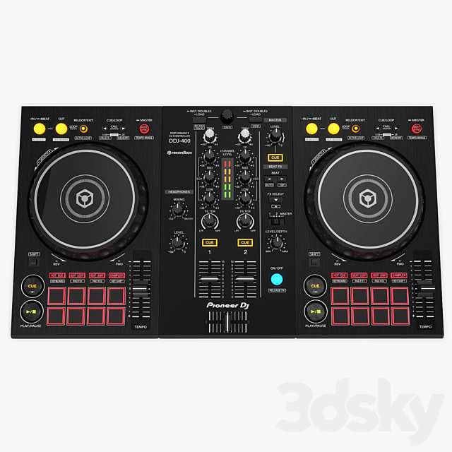 DJ Controller DDJ-400 3ds Max - thumbnail 2