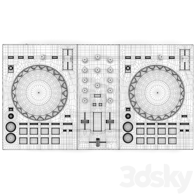 DJ controller Pioneer DDJ-SB3 3DS Max Model - thumbnail 3