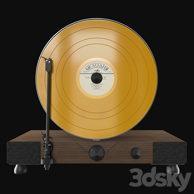 Floating Record Vertical Turntable 3DS Max - thumbnail 1