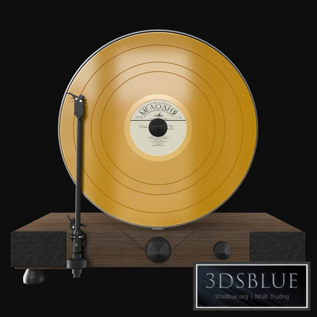 Floating Record Vertical Turntable 3DS Max - thumbnail 3