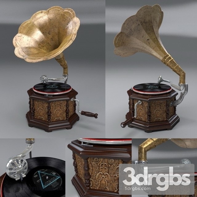 Grammofon Gramophone 3dsmax Download - thumbnail 1