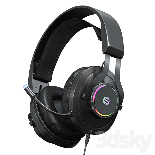 Headphones HP H360 3DS Max Model - thumbnail 2