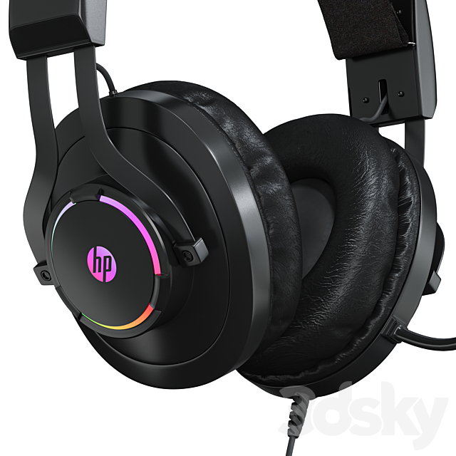 Headphones HP H360 3DS Max Model - thumbnail 4