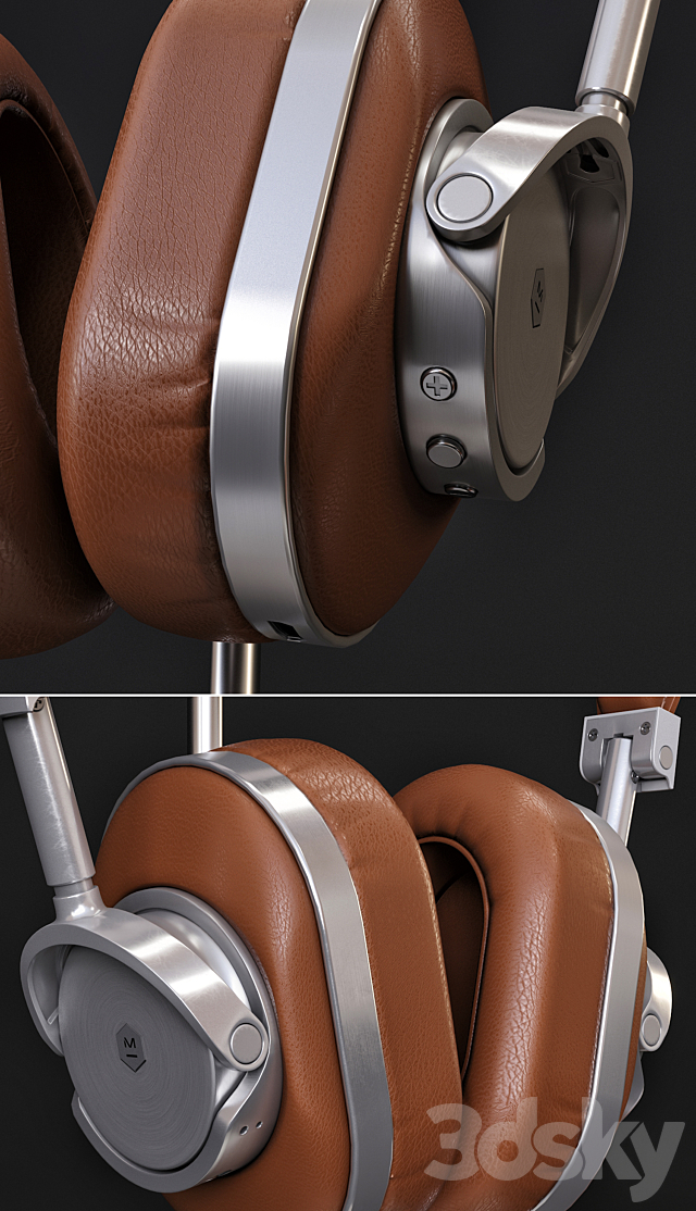 Headphones Master & Dynamic MW60S2 Brown _ Silver 3DSMax File - thumbnail 2