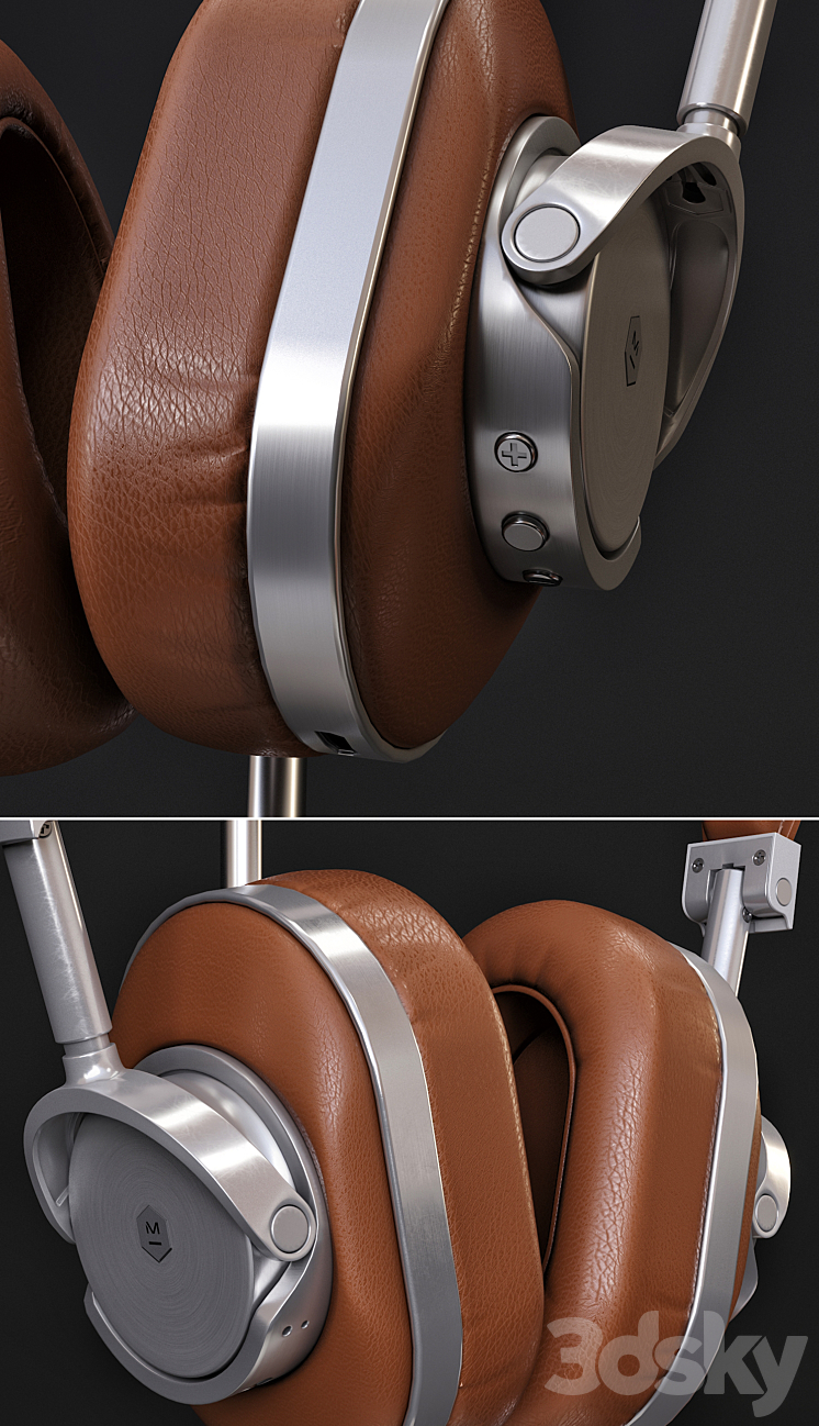 Headphones Master & Dynamic MW60S2 Brown \/ Silver 3DS Max - thumbnail 2