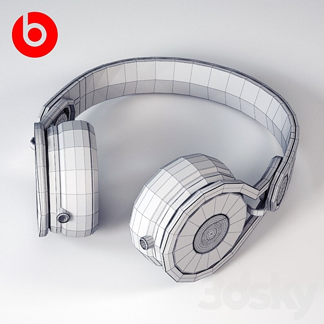 Headphones Monster Beats MixR 3ds Max - thumbnail 3