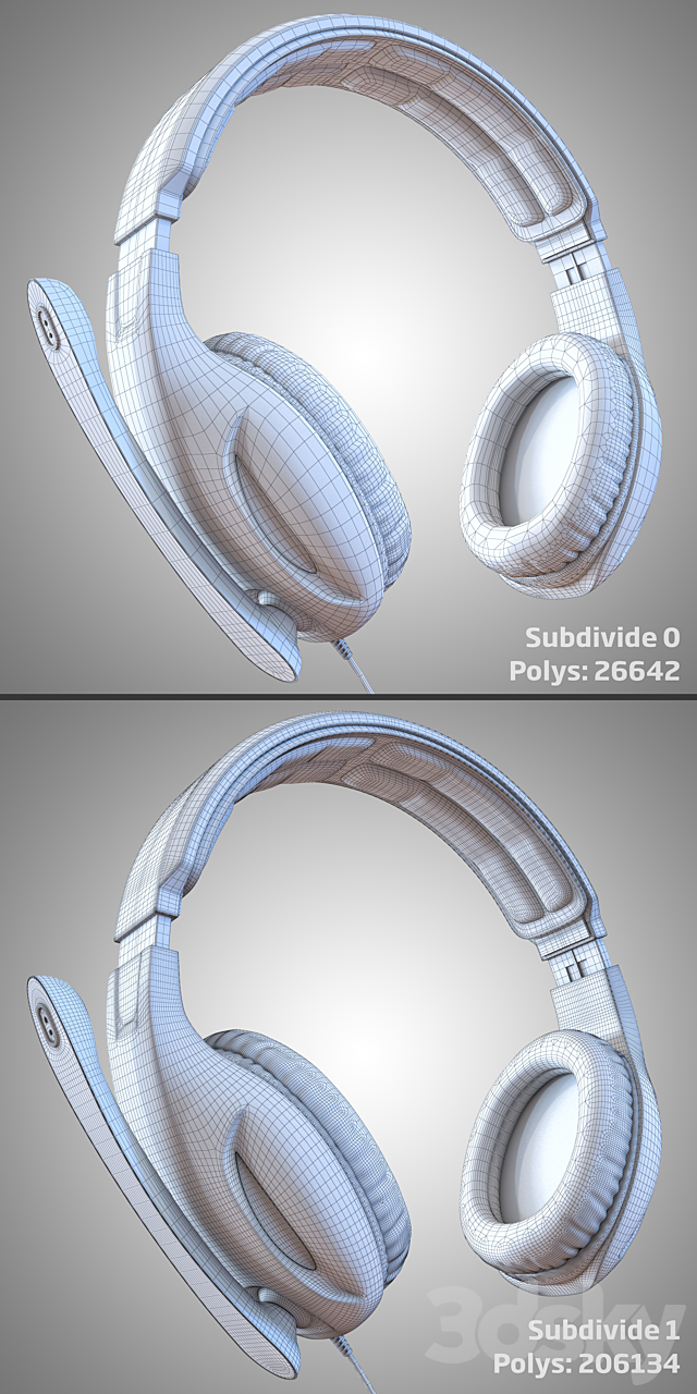 Headphones Sades SA-902 3ds Max - thumbnail 3