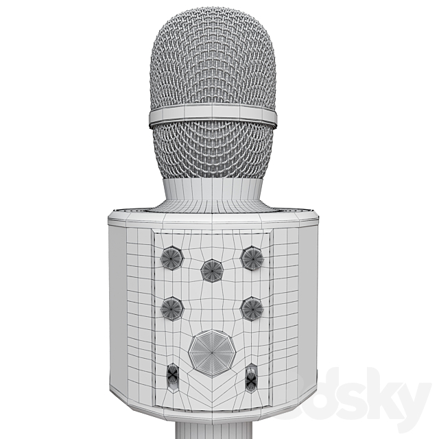 Hoco BK3 Bluetooth Karaoke Microphone 3DS Max Model - thumbnail 3