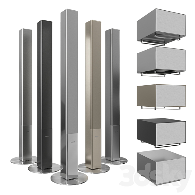 Individual Sound Subwoofer Highline & Stand Speaker Loewe 3ds Max - thumbnail 1