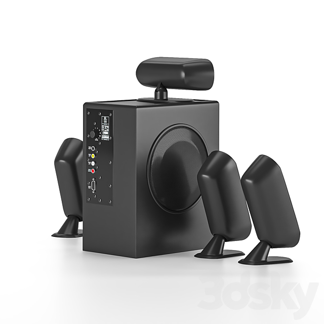 Logitech x-530 3DS Max Model - thumbnail 2