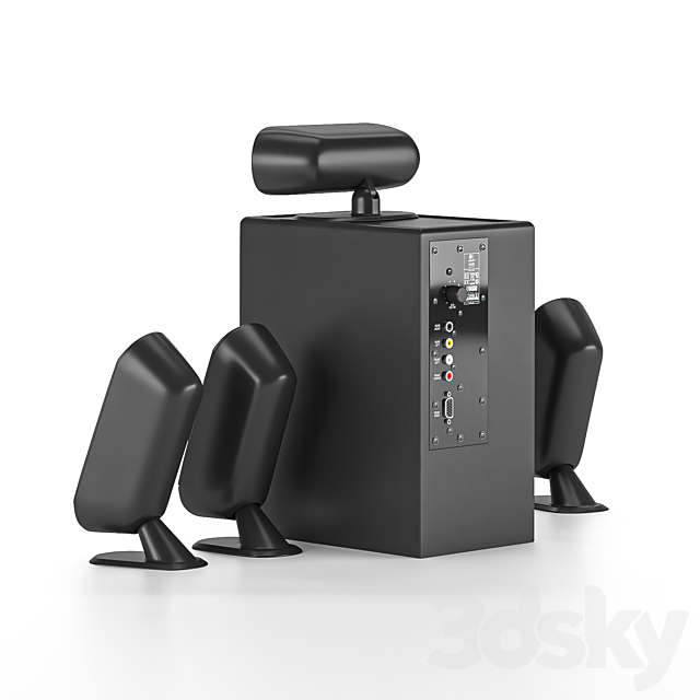 Logitech x-530 3DS Max Model - thumbnail 3