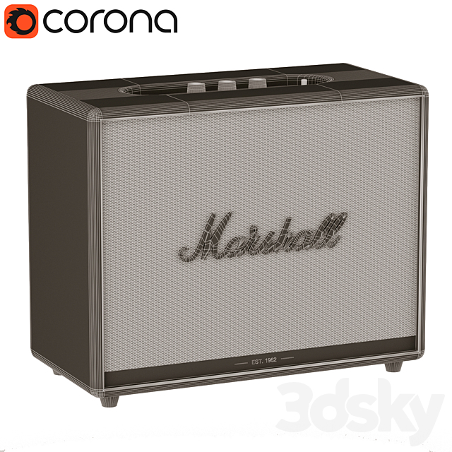 Marshall Loudspeaker Woburn II Black Leather 3DS Max Model - thumbnail 3