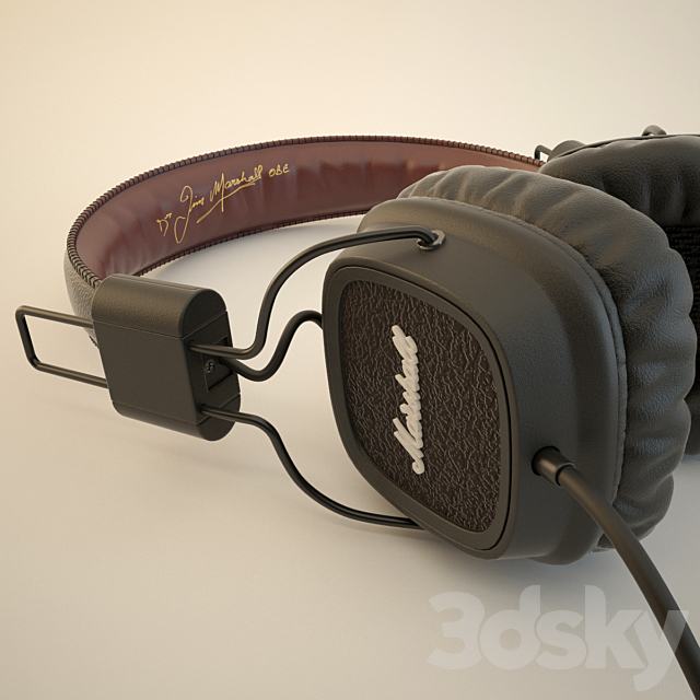 Marshall Major Headphones 3DS Max Model - thumbnail 2