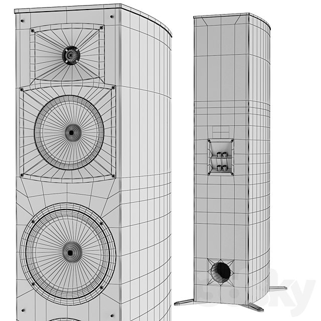 Outdoor speakers Yamaha NS-555 3ds Max - thumbnail 3