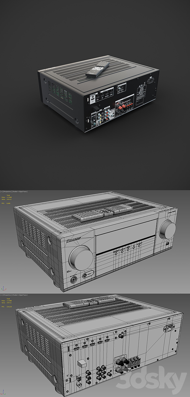 Pioneer AV-receiver VSX-430-K 3DSMax File - thumbnail 2