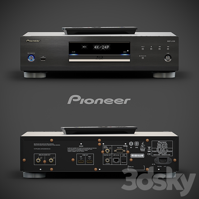 Pioneer blu-ray disc player BDP-LX58-K 3ds Max - thumbnail 1