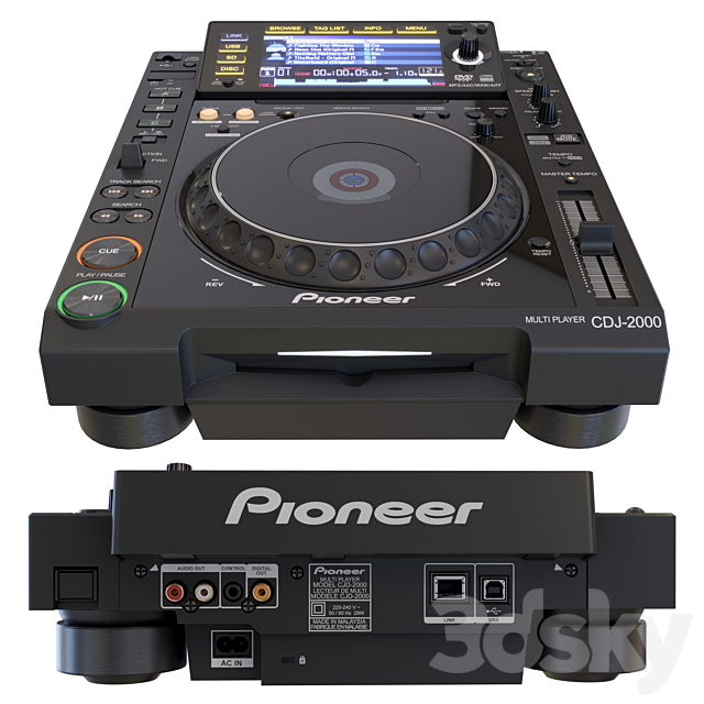 Pioneer CDJ-2000 3ds Max - thumbnail 1