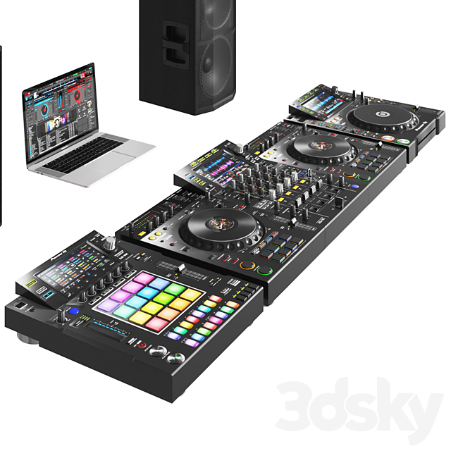 Pioneer DJ Music Set 3DS Max Model - thumbnail 2