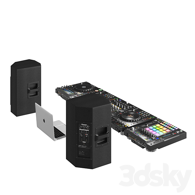 Pioneer DJ Music Set 3DS Max Model - thumbnail 6