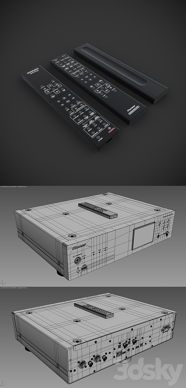 Pioneer network audio player N-70A-K 3ds Max - thumbnail 2