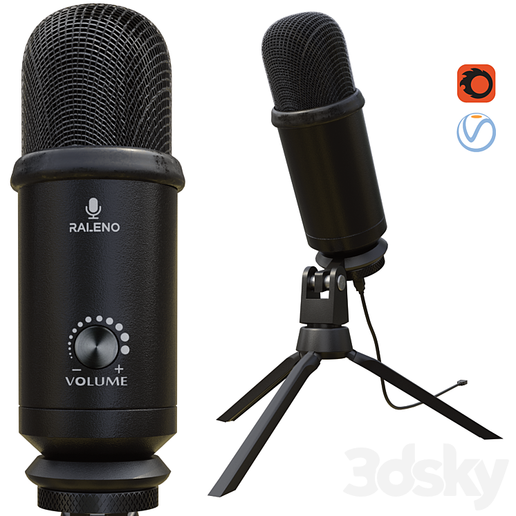 Professional USB Microphone PBR 3DS Max - thumbnail 1