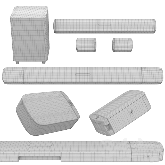 Soundbar JBL Bar 9.1 True Wireless Surround 3DS Max Model - thumbnail 7