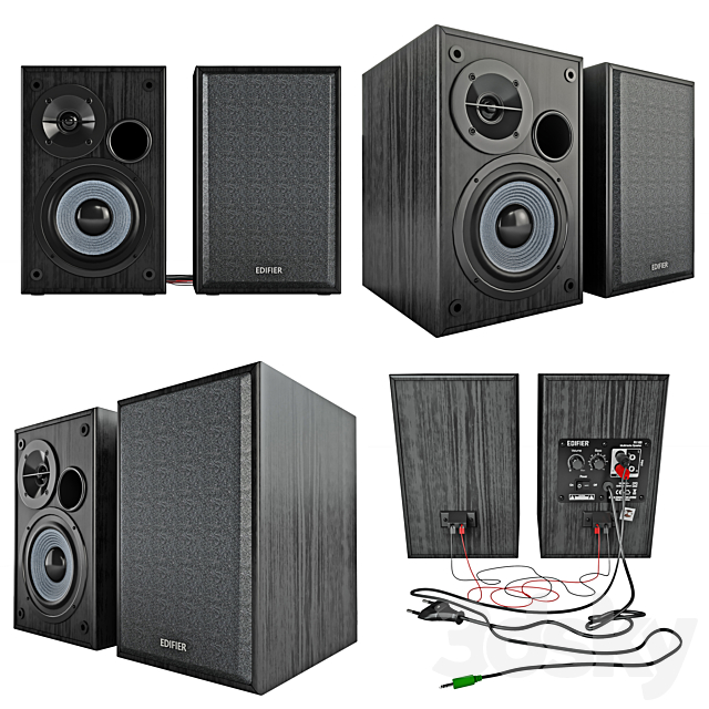 Speakers 2.0 Edifier R1100 3ds Max - thumbnail 2