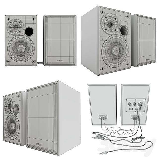 Speakers 2.0 Edifier R1100 3ds Max - thumbnail 3