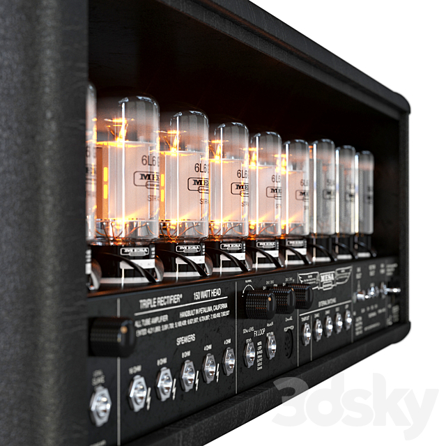 Stack Guitar Mesa Boogie Triple Rectifier + 4×12 cab 3DSMax File - thumbnail 3