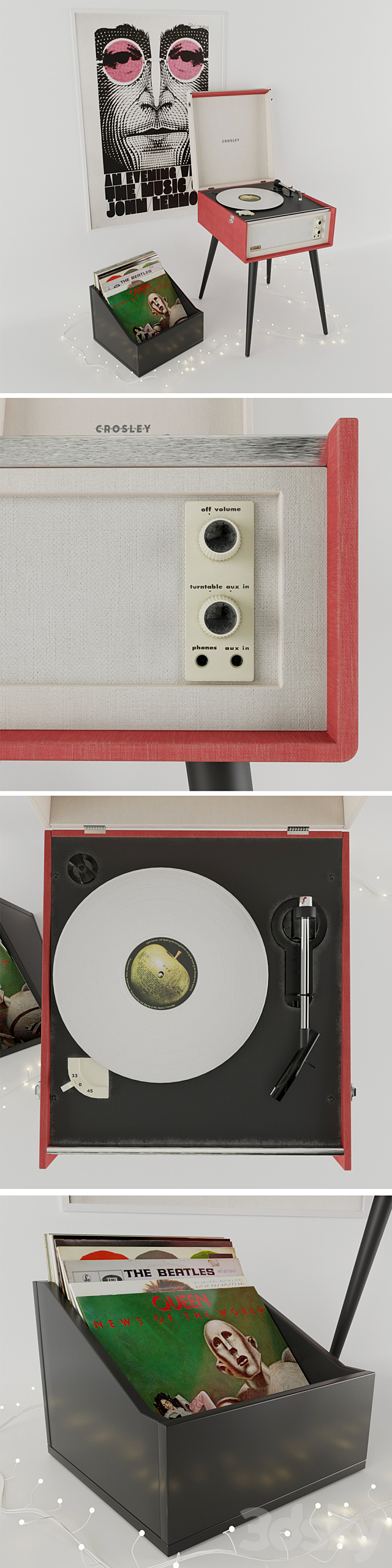 Standing Vinyl Record Player 3ds Max - thumbnail 2