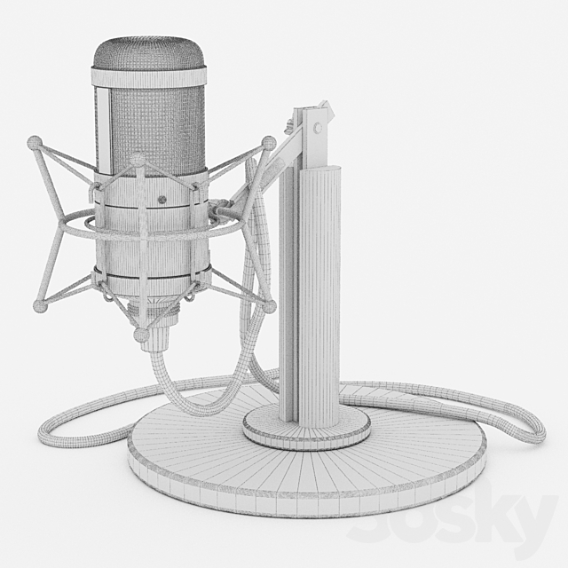 Studio Tube Neuman M147 Microphone 3DS Max Model - thumbnail 3