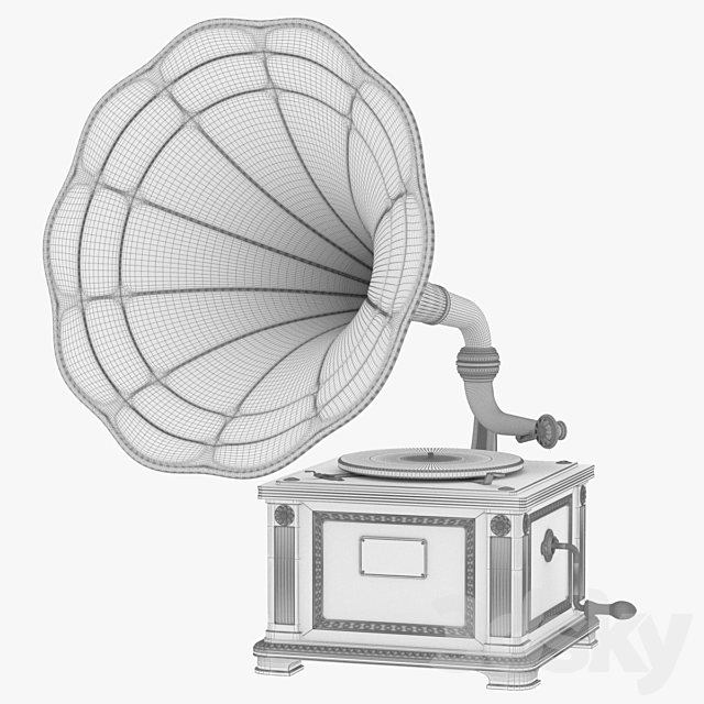 Vintage gramophone 3ds Max - thumbnail 3