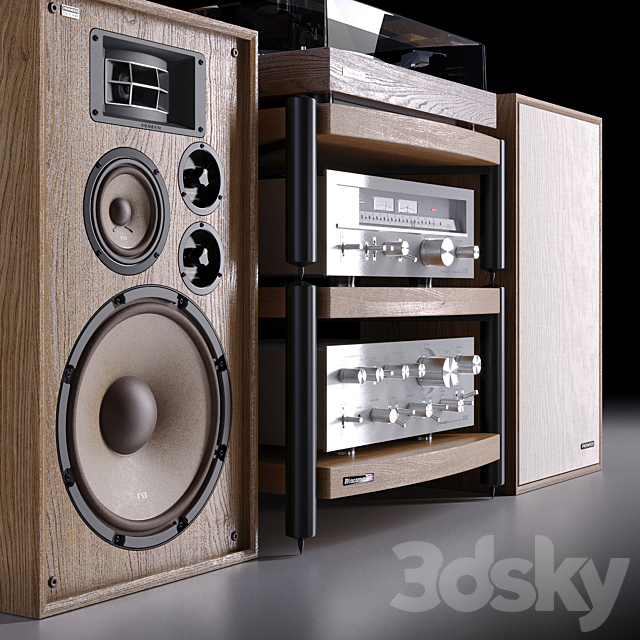 Vintage Pioneer Hi-Fi 70x 3DS Max Model - thumbnail 2