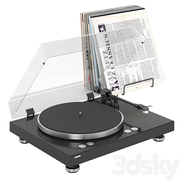 Vinyl player Yamaha MusicCast VINYL 500 (TT-N503) black white 3ds Max - thumbnail 1