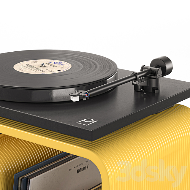 Vinyl turntable Rega Planar1 Black 3ds Max - thumbnail 2