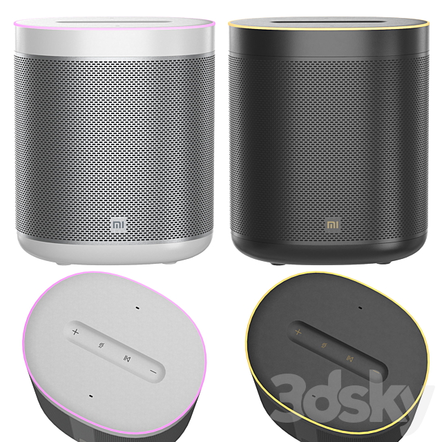 Xiaomi Mi Smart Speaker PBR MR (Black and Silver) 3ds Max - thumbnail 2