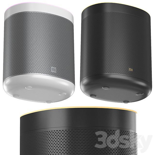 Xiaomi Mi Smart Speaker PBR MR (Black and Silver) 3ds Max - thumbnail 3