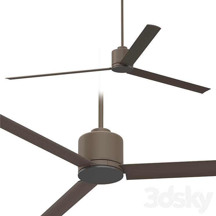 60 Status Oil Rubbed Bronze Damp Ceiling Fan 3DS Max - thumbnail 1