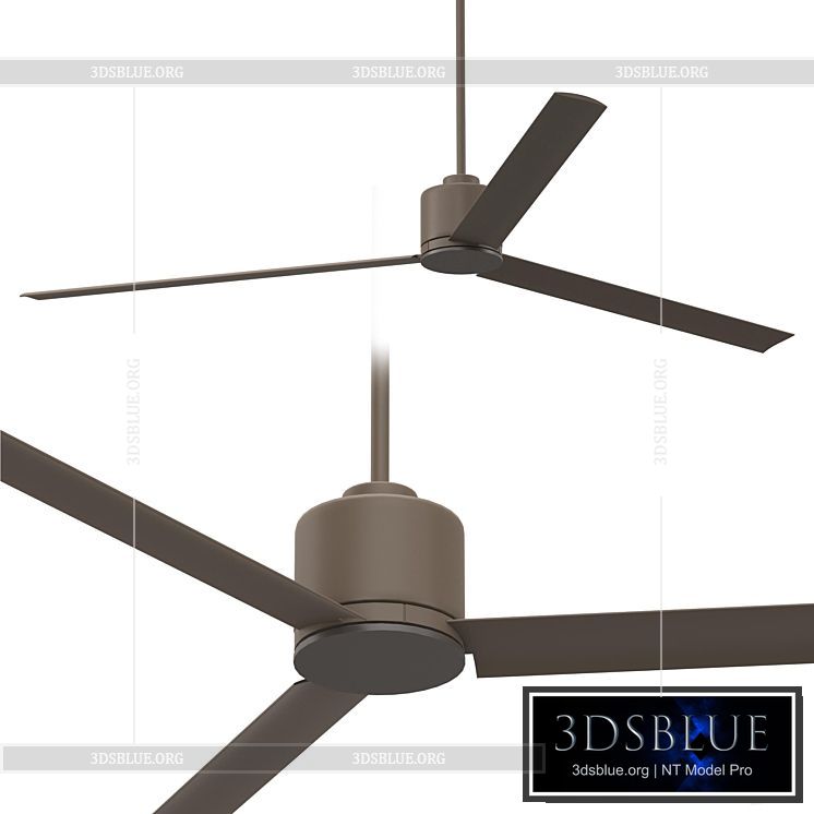 60 Status Oil Rubbed Bronze Damp Ceiling Fan 3DS Max - thumbnail 3