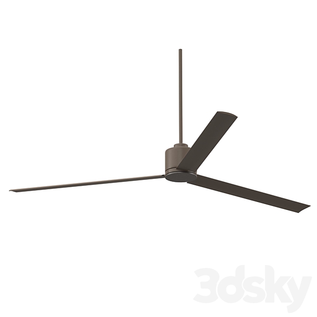 60 Status Oil Rubbed Bronze Damp Ceiling Fan 3DS Max Model - thumbnail 2