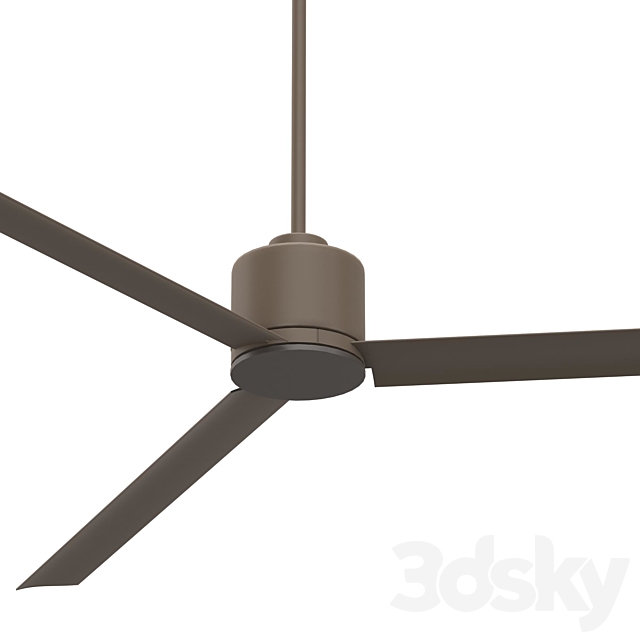 60 Status Oil Rubbed Bronze Damp Ceiling Fan 3DS Max Model - thumbnail 3