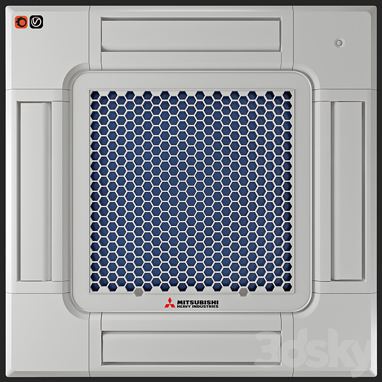 AIR CONDITIONER CASSETTE MITSUBISHI HEAVY FDTC-VH 3DS Max - thumbnail 1