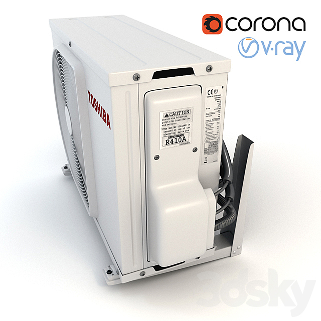 air conditioner toshiba 3DSMax File - thumbnail 2