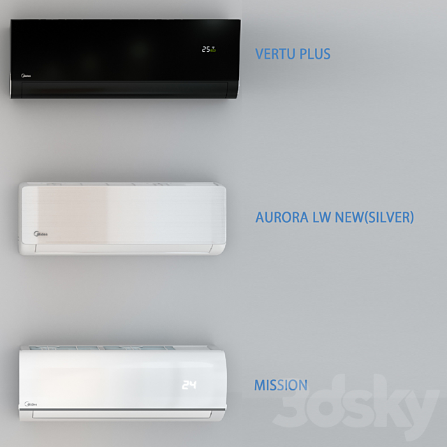 Air conditioners Midea – Mission. Vertu. Aurora 3DSMax File - thumbnail 2