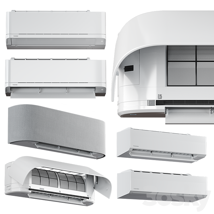 Air conditioners Toshiba HAORI TKVG Shorai Edge 3DS Max - thumbnail 1